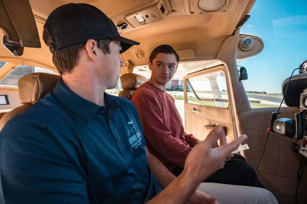Instructor and student in a cockpit
